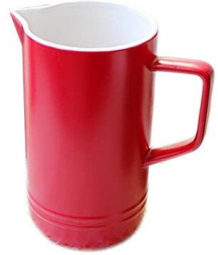 Creamer Pitcher,Creamer Jug,Churn Jug,Ice Tea Pitchers 33.8 Oz Retro Ceramic Pitcher with Handle Multi-Color Milk Jug with Spout Household Teapot Hot/Cold Water Jug(Color:Red) (Color : Red)
