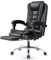 naspaluro Executive Office Chair with Footrest High Back Desk Chair Ergonomic Recliner Computer Chair Gaming Chair with Tilt Function Heavy Duty for Home Office Working (Black PU Leather)