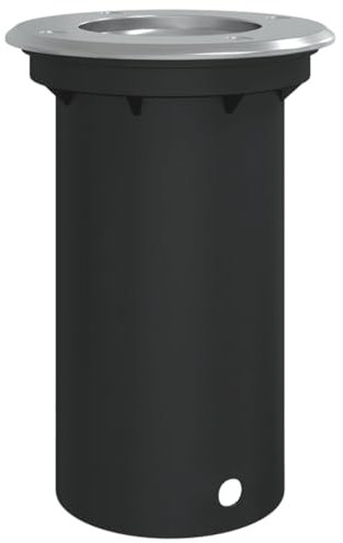 vidaXL Bodeneinbauleuchte, Bodenleuchte mit IP67-Schutzart Diffusor, Bodenstrahler für Garten Terrasse, Bodeneinbaustrahler, Rund Schwarz Aludruckguss