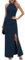Missufe Robe maxi pour femme, dos nu, sans manches, fendue, élégante, moulante, longue, robe de bal, Bleu marine, XS