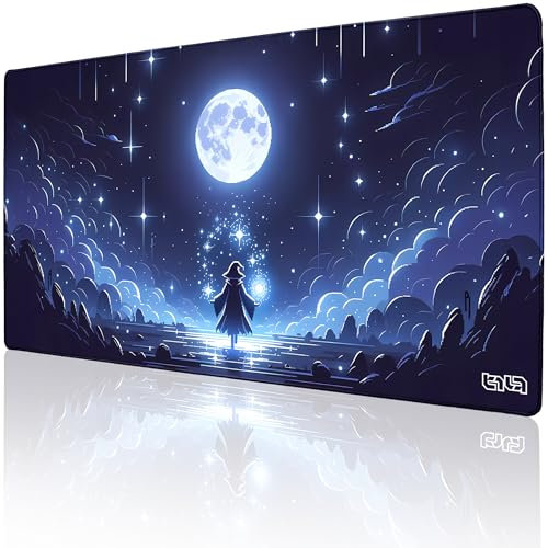 Tilt Schreibtischunterlage 100x50 cm Gaming Mauspad XXL | Rutschfester Mousepad Groß für Schreibtisch und PC Gadgets | Wasserdichter Desk Mat (Moonlight Pixel)
