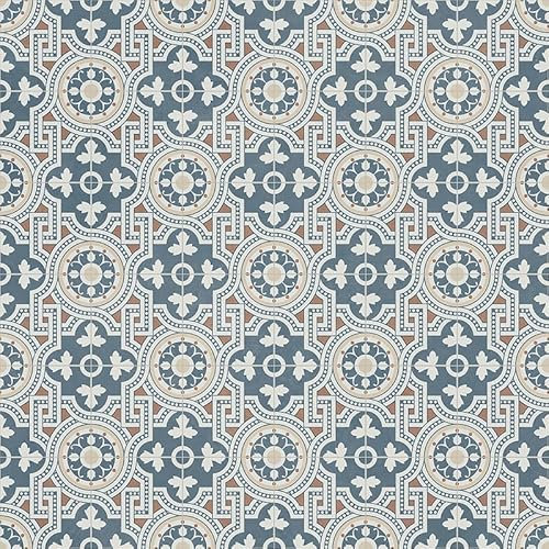 Antique Tile Effect Vinyl Flooring, slip resistant vinyl roll flooring for kitchen, bathroom, hallway, living space in 2, 3 and 4 metre widths (2m x 3m)