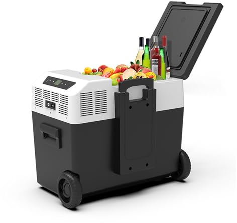 Car Refrigerator Fridge Freezer, 50 Liters Portable with LCD Display, Fast Cooling -7.6℉ ~50℉, APP Control, 12V Cooler Refrigerator for Car & Home Use