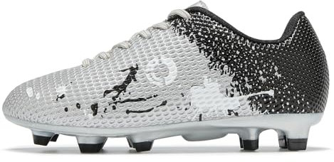 LEOCI Kids' Football Shoes Boys and Girls Outdoor Astro Soccer Boots Rugby Studs Shoes