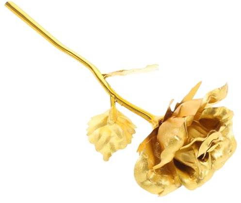 IMIKEYA Folienbeschichtete Künstliche Hochzeitsdekorationsblume Goldrose Karat-Folie Kunstblume Für Valentinstagsgeschenke Und Partydekoration