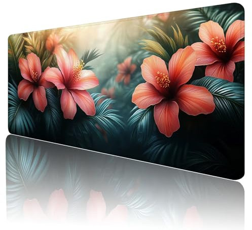 Tapis de Souris XXL Tapis Souris Feuille De Ginkgo 1800x900 Tapis de Souris Gamer Jaune ImperméAble et AntidéRapant Base en Caoutchouc avec Bords Cousus,Une éTendu sous Main Bureau Accessoire,K-7