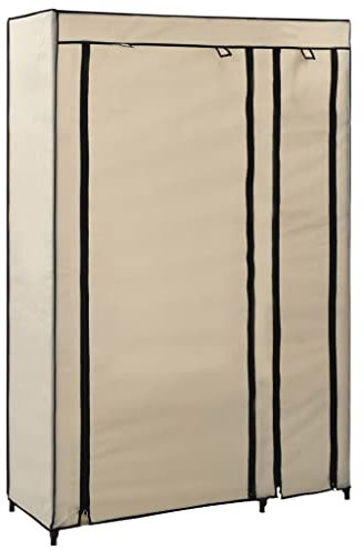 Myheimly Faltschrank Creme 110x45x175 cm Stoff