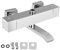 Square Thermostatic Shower Mixer，Dual Outlet Faucet Shower Valve, Hot and Cold 3-Position Square Shower Rod, Stainless Steel Hanging Shower Faucet with 3/4 G Top Spout and 1/2 G Bottom Spout