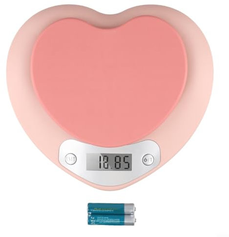 Elektronische Küchenwaage 5Kg Präzision Genau Herzförmiges LCD-Display Pink Digitalwaage Für Küche Kochen Backen Kaffee Lebensmittel Zutaten Abwiegen ABS-Material