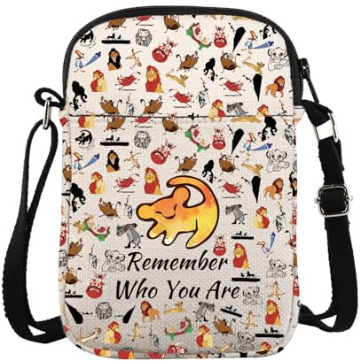 BAUNA König der Löwen Umhängetasche Remember Who You Are Messenger Bag Lion Simba Umhängetasche Simba Fans Geschenk, Remember Cb, 15*21*2cm