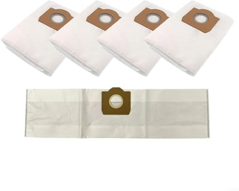 Lot de 5 sacs d'aspirateur compatibles avec Karcher WD3 pour MV3 6.959-130 A2204 WD3300 Grande capacité 40 % de débris en plus Tissu non tissé Filtration à double effet Antistatique 820 x 220 mm