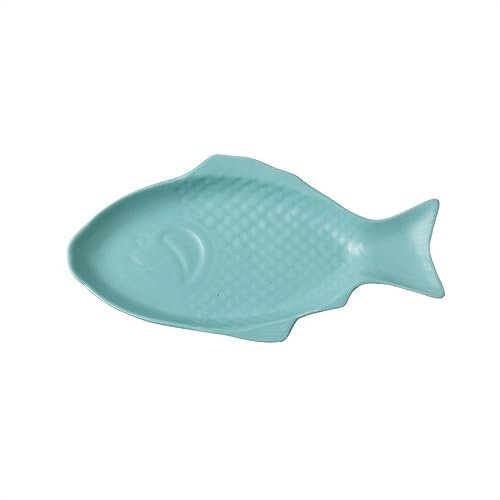 Windmilne Kitchen Plates Dishes Fish-shaped Ceramic Dinner Plate Home Kitchen Restaurant Snack Plate Steamed Fish Plate (C One Size)