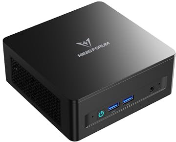 MINISFORUM UM760 Slim Mini PC, AMD Ryzen 5 7640HS Processor Mini Computer(6C/12T, Up to 5.0GHz), 32GB DDR5 RAM & 1TB PCIe 4.0 SSD, Support 8K@60Hz HDMI 2.1/USB4 Output, WIFI6E/BT5.3/Auto Power On