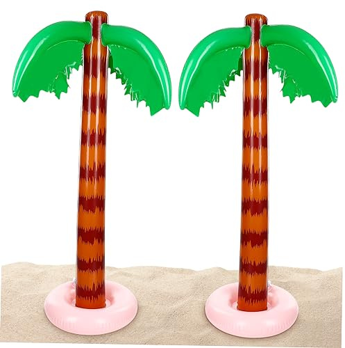 Toyvian Aufblasbare Palm Bäume Und Kokospalmen 2 Stück Sommerspielzeug Für Pool Und Strand Mit Speziellem Ventil Für Kinder Und Erwachsene