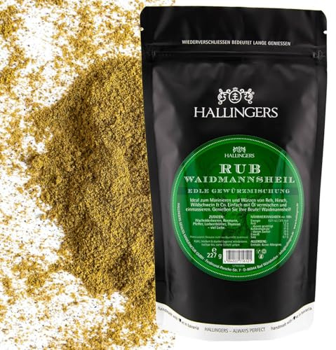 Hallingers Genuss Manufaktur Gewürz-Rub Jäger-Geschenk - Gourmet-BBQ zum Marinieren im wertigen Aroma-Beutel Waidmannsheil Rub für Reh, Wildschwein & Hirsch, Jagd-Geschenkidee für Jäger