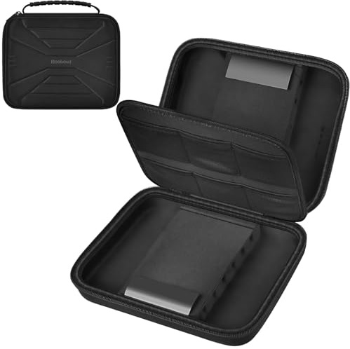 Boobowl Dart-väska – hårt skal, stöttålig dart-förvaringsväska, bärbar bärkostnad för stålspets och mjuk spetsdart, perfekt för proffs och nybörjare (endast box), Helt svart, 7.68 * 5.13 * 2.36 in