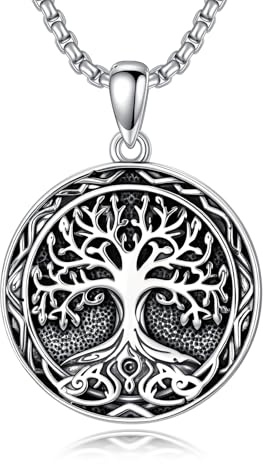 HARMONY BOLA Collier arbre de vie en argent sterling 925 - Pendentif arbre de vie - Cadeau religieux pour hommes et pères