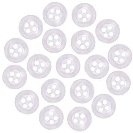 nbeads 1000 Stück Nähknöpfe,11 mm weiße Knöpfe Kunststoff-Hemdknöpfe 4-Loch-Knöpfe zum Nähen,flach,rund,11 x 2 mm,Loch: 1,5 mm