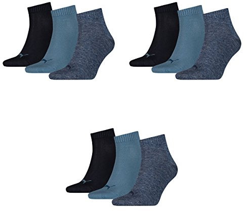 PUMA Sportsocken (3 Stück) Unisex, 460 Denim Blue, 43-46