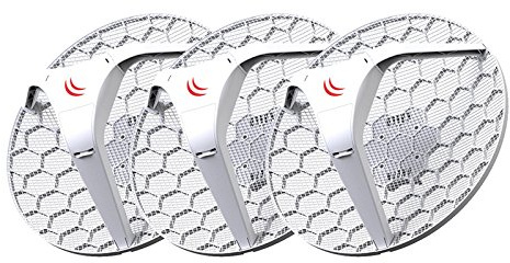 MikroTik LHG 5 3-Pack, Dual Chain with 24,5dBi 5GHz Antenna, RBLHG5KIT (with 24,5dBi 5GHz Antenna Wireless, 600MHz CPU, 64MB RAM, 1x LAN, POE, PSU,)