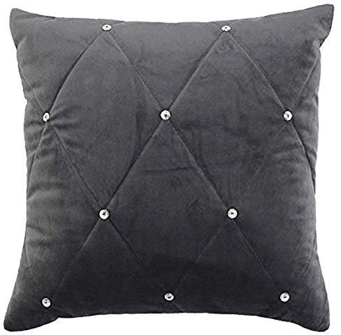 Paoletti New Diamante Poly CUSH 45X45 PWT, Zinn, 45x45cm