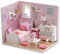 Hilitand DIY Puppenhäuser Miniatur Puppenhaus Holzspielzeug Ohne Musik für Kinder Geburtstagsgeschenk für Kind und Campus Paar große für Wohnkultur(pink)