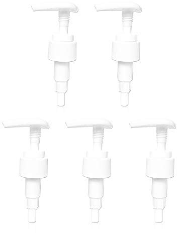 Jia Hu - 5 pompe per lozione in plastica bianca, 24 mm, per bottiglie, pressa la testa della pompa