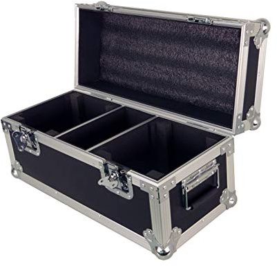 LightmaXX TOUR CASE, 2x VECTOR Spark Up, Hochwertiges Sperrholz Truhencase, Abschließbar, Butterfly Verschluss, 62x28x32cm, Schwarz, 8kg, Ideal für Effekte & Bühnentransport