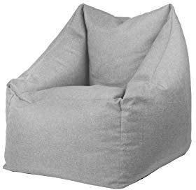 chilly pilley Sitzsack Sitzkissen Bodenkissen Sessel Gartenkissen mit Rückenlehne Sitz (Silber)