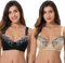 Curve Muse Reggiseno con Ferretto Minimizer da Donna Taglie Forti con Ricamo in Pizzo-Confezione da 2-Nudo,Nero-5D