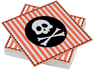 LE NAPPAGE ARTS DE LA TABLE 20 Servietten aus Watte, 33 x 33 cm, 3-lagig, Piratenflagge