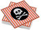 LE NAPPAGE ARTS DE LA TABLE 20 Servietten aus Watte, 33 x 33 cm, 3-lagig, Piratenflagge