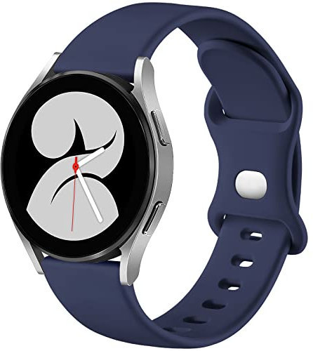 Mastten Correa de Silicona Compatible con Samsung Galaxy Watch Active 2 40mm/44mm, 20mm Pulsera Deportiva con Hebilla de Doble Orificio para Galaxy Watch 4/Watch 4 Classic/Watch3 41mm, S Azuloscuro