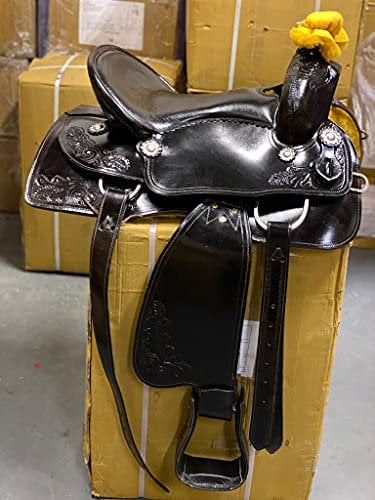 Equipride Westernsattel, Leder, Dunkelbraun, 40,6 cm