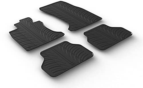 AROBA GL0358 Design Gummi Fußmatten kompatibel mit BMW 5er Limousine & Touring E60 E61 M5 BJ. 07.2003-07.2010 erhöhter Rand 4 TLG Farbe Schwarz Gummimatten Automatten passgenau