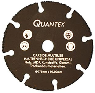 Hartmetall Flexscheibe für Holz von QUANTEX 75mm - Winkelschleifer Multi Wheel Trennscheibe zum Schneiden von Holz, Kunststoff und Plastik.