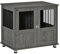 PawHut Dog Crate Furniture End Table, Pet Kennel for Small and Medium Dogs with Magnetic Door Indoor Animal Cage, Grey, 85 x 55 x 75 cm