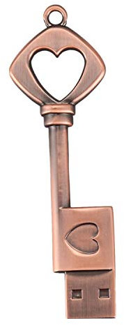 Fayrimi USB 2.0 Clé USB en Métal Pur Coeur en Cuivre Clé USB (Rame, 8 Go)