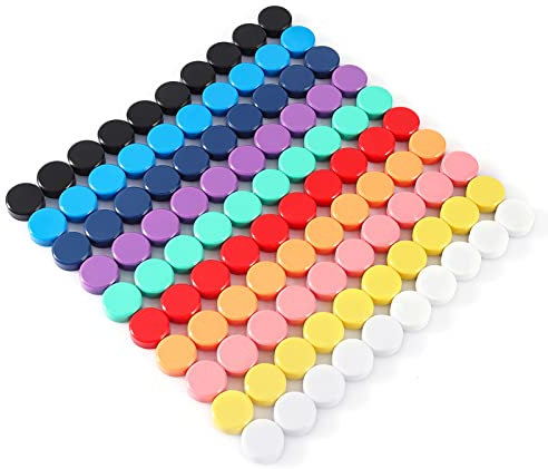 PYJLBX Magnete für Magnettafel, 80 Stück 10 Farben Magnet Kühlschrankmagnete, Magnete Stark Magnete Kühlschrank Tafel Magneten Kleine Mini Magnete Bunt Rund Magnete für Whiteboard Pinnwand Kühlschrank