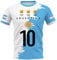 YuanDiann 2022 Fußballweltmeisterschaft Argentinien Gewinnt Gedenk T-Shirts 3-Sterne Flaggendruck Kurzarm Rundhals Fussballtrikot Fanshirt für Herren und Damen 1# XL