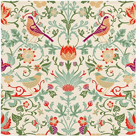 Vintage Blumen V?gel Stoffservietten Blume Vogel Waschbar Wiederverwendbare K¨¹che Esstisch Servietten 1er Set 50x50cm