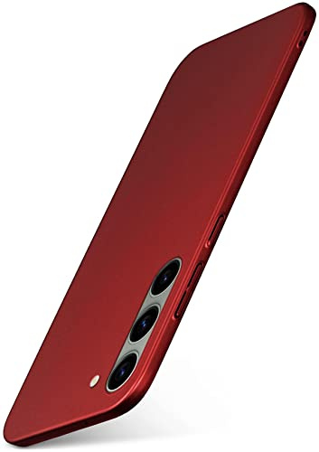 moex für Samsung Galaxy S23 Plus Hülle Ultra Dünn, Schutzhülle mit erhöhtem Kameraschutz, Slim Cover Hardcase Backcover, Dünnste Handyhülle Minimalistisch Alpha Case, Matt Rot