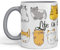 Vixar Life is Better with a cat Ceramic Coloured Mug Cup Gift Tea Coffee Christmas Office Home Cat Lovers (Grey)