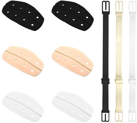 TAFACE 6 Paia di Reggiseni in Silicone con Spalline, con 3 Fibbie per Reggiseno, Spalline Antiscivolo per Reggiseno, Ancoraggio per Tracolla, Spallina Invisibile per Biancheria Intima