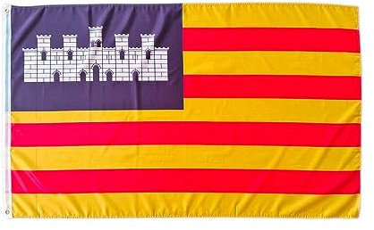 Bandera de Islas Baleares, bandera colores Islas Baleares, bandera 150cm x 90cm, bandera Islas Baleares