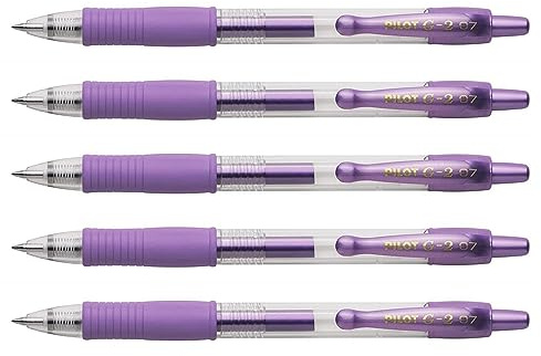 PILOT Gelschreiber G2 07 Metallic Lila Metallic 5 Stück