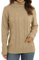 QIXING Women's Jumper Turtle Neck Cable Knit Ribbed Sweater Long Sleeve Tops for Women UK Chunky Knit Ladies Pullover(Beige, L)