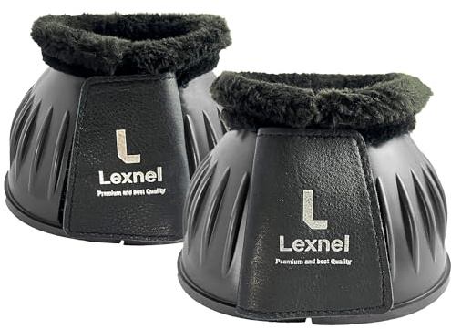 Rubber Bell Boots, Durable Bell Boots for Horse – Superior Hoof Protection and Comfort (Black, L)