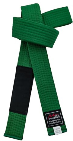 Brasilianischer Jiu-Jitsu-Gürtel, Jugendliche-BJJ-Klasse-System unter 16 Jahren, Breite 4 cm, Kinder, Weiß, Grau, Gelb, Orange, Grün, Streifen, Grün, 260 cm, Grün, 260cm