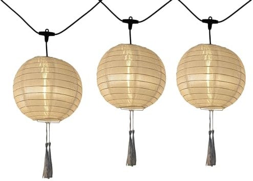 Himalaya Light Solar-Lichterkette, 10 Lampenschirme, LED, warmweiß, 7,5 m